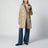 Beiger zweireihiger Kensington Trenchcoat aus Baumwolle