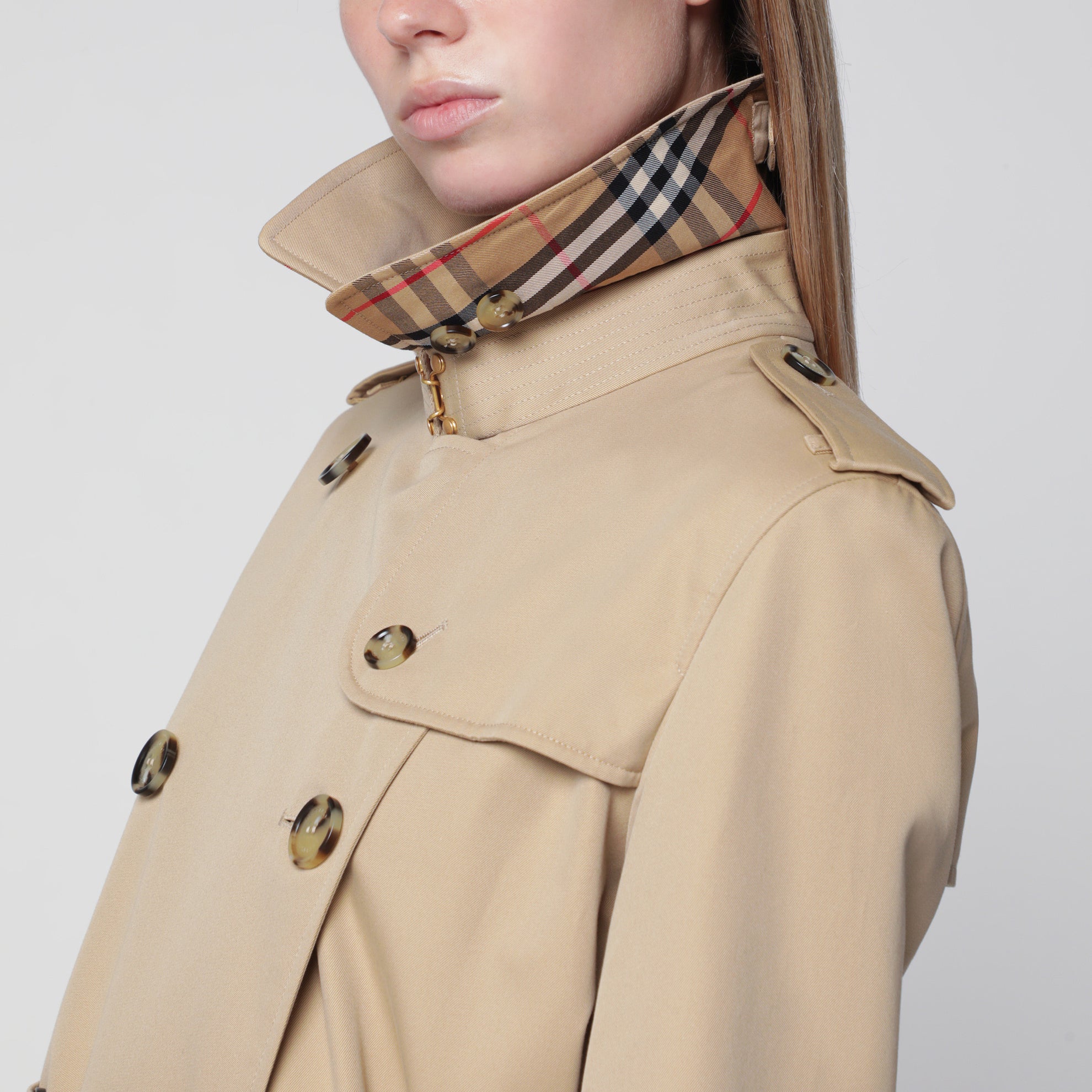 Trench Kensington Heritage lungo in gabardine di cotone miele