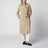 Waterloo long cotton gabardine trench coat in honey
