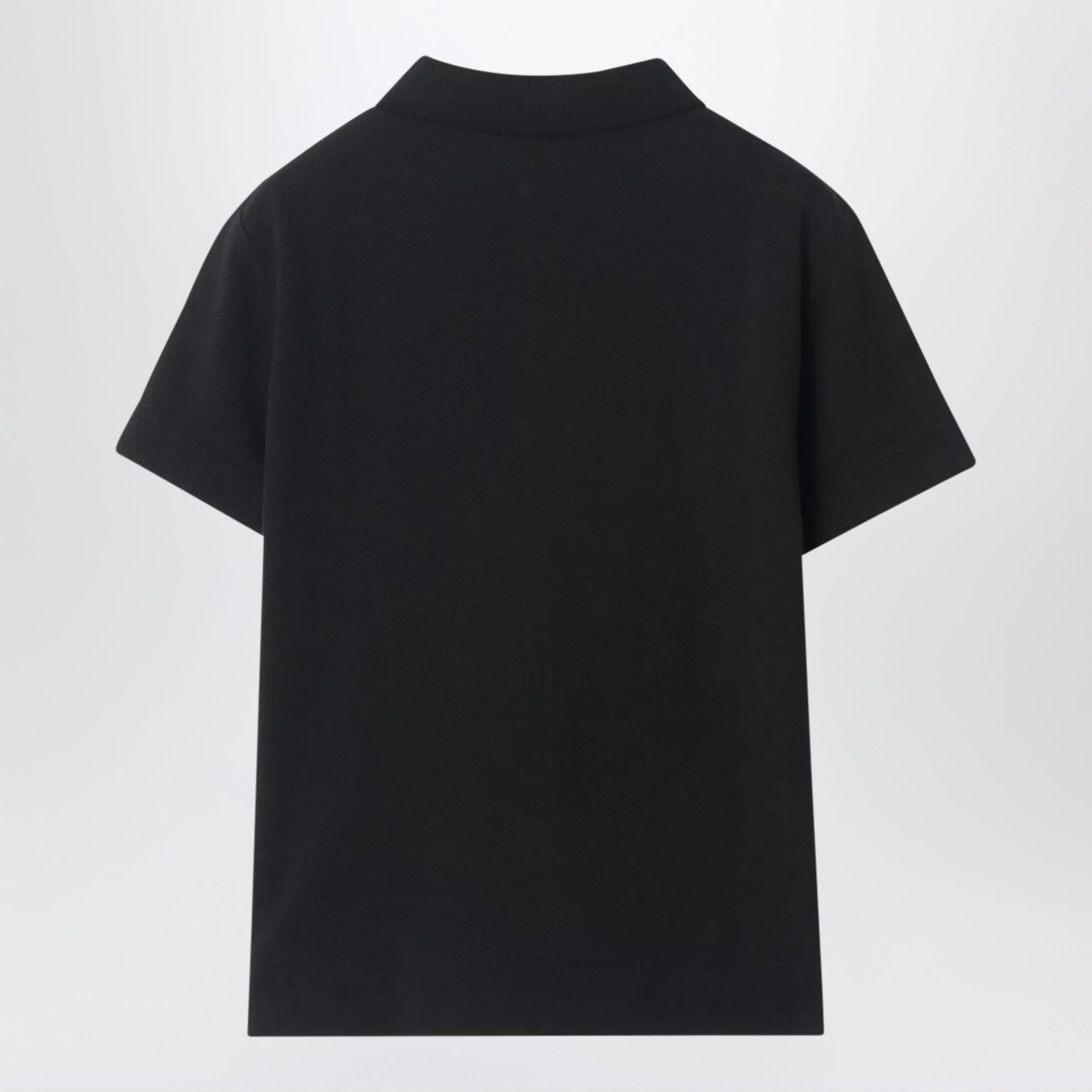 Black cotton piqué polo shirt