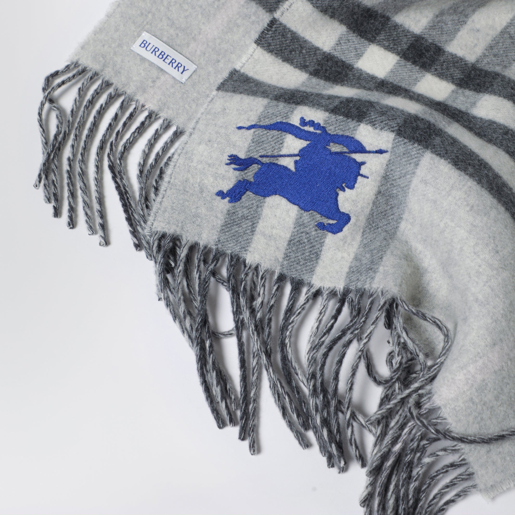 Sciarpa reversibile Check in cashmere grigia