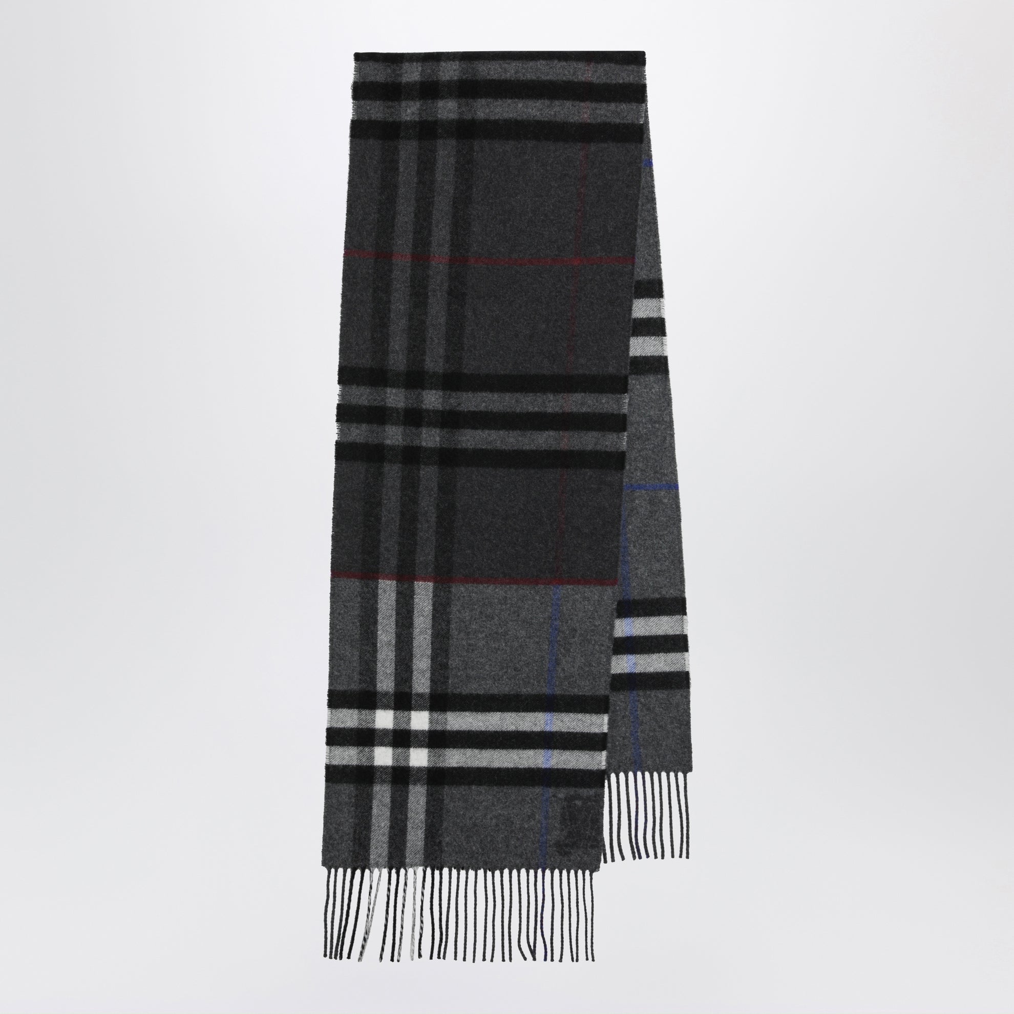 Sciarpa Check double face in cashmere grigio