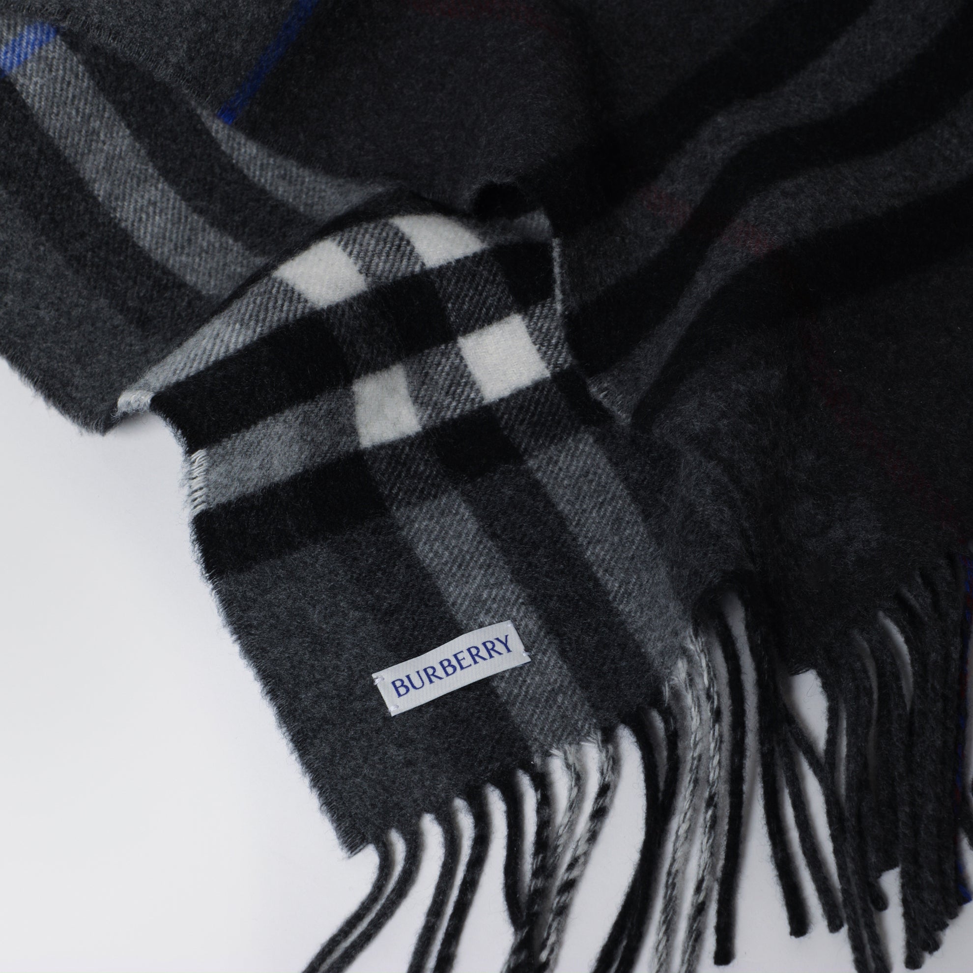 Sciarpa Check double face in cashmere grigio
