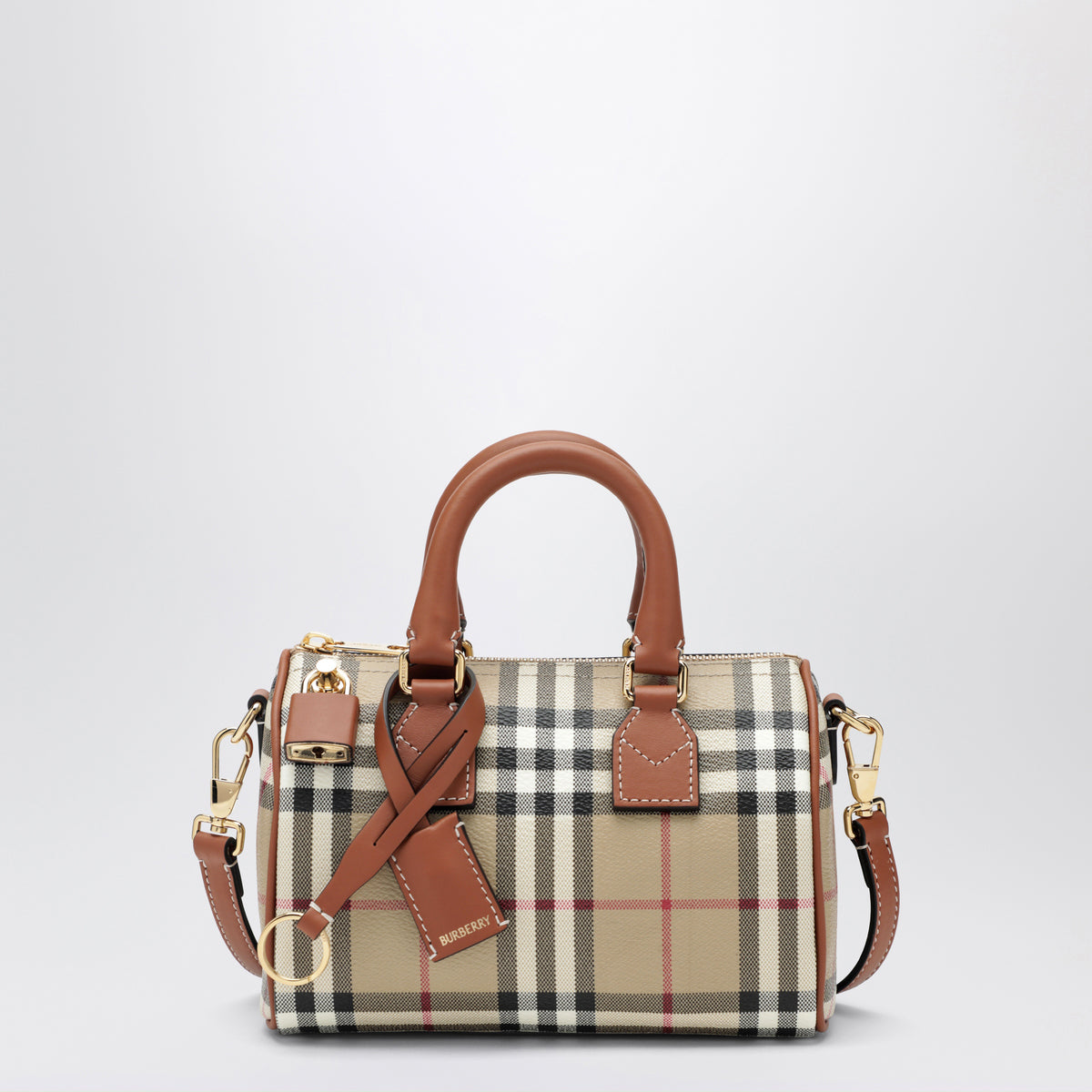 Mini sac bowling à motif Check