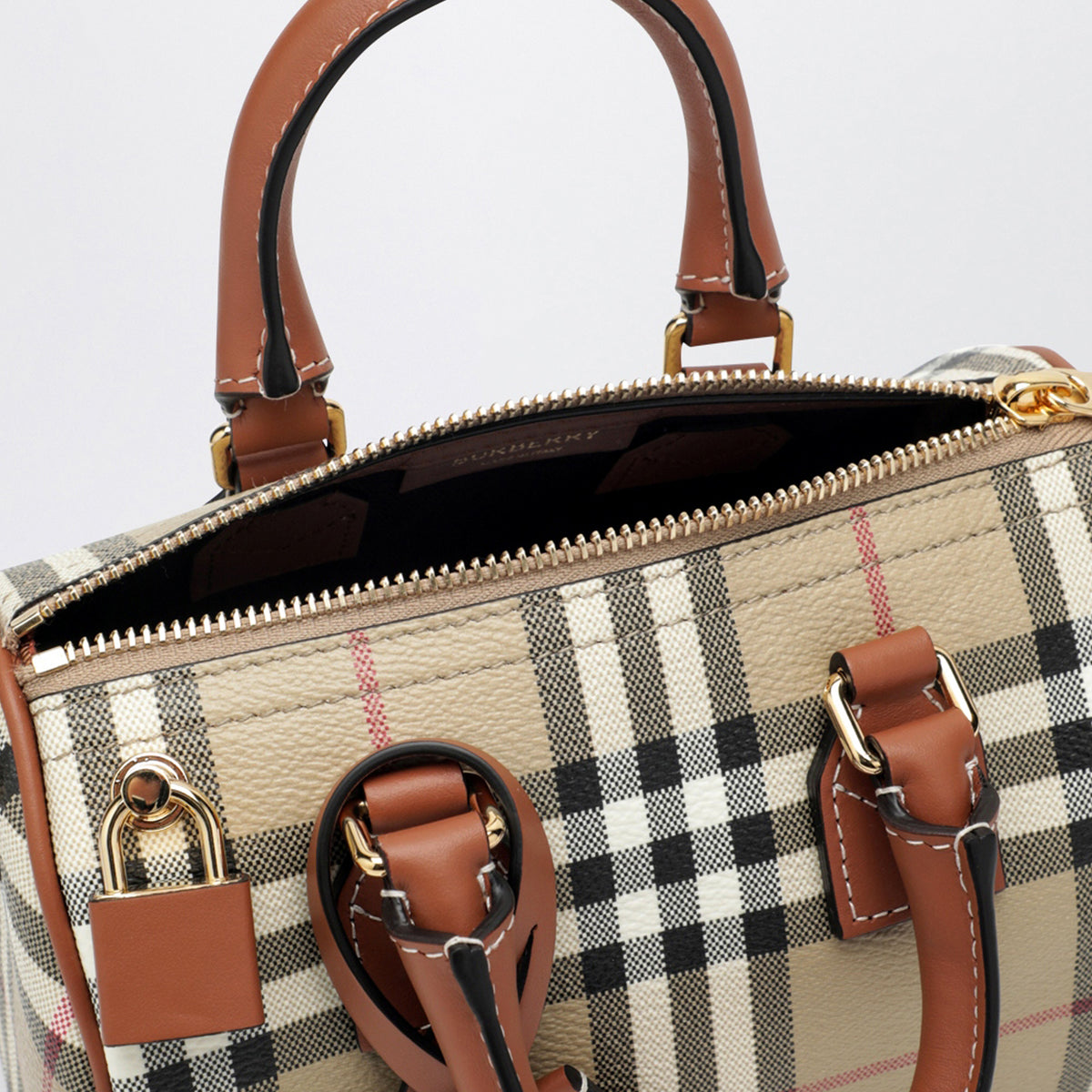 Mini sac bowling à motif Check