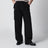 Black cotton cargo trousers