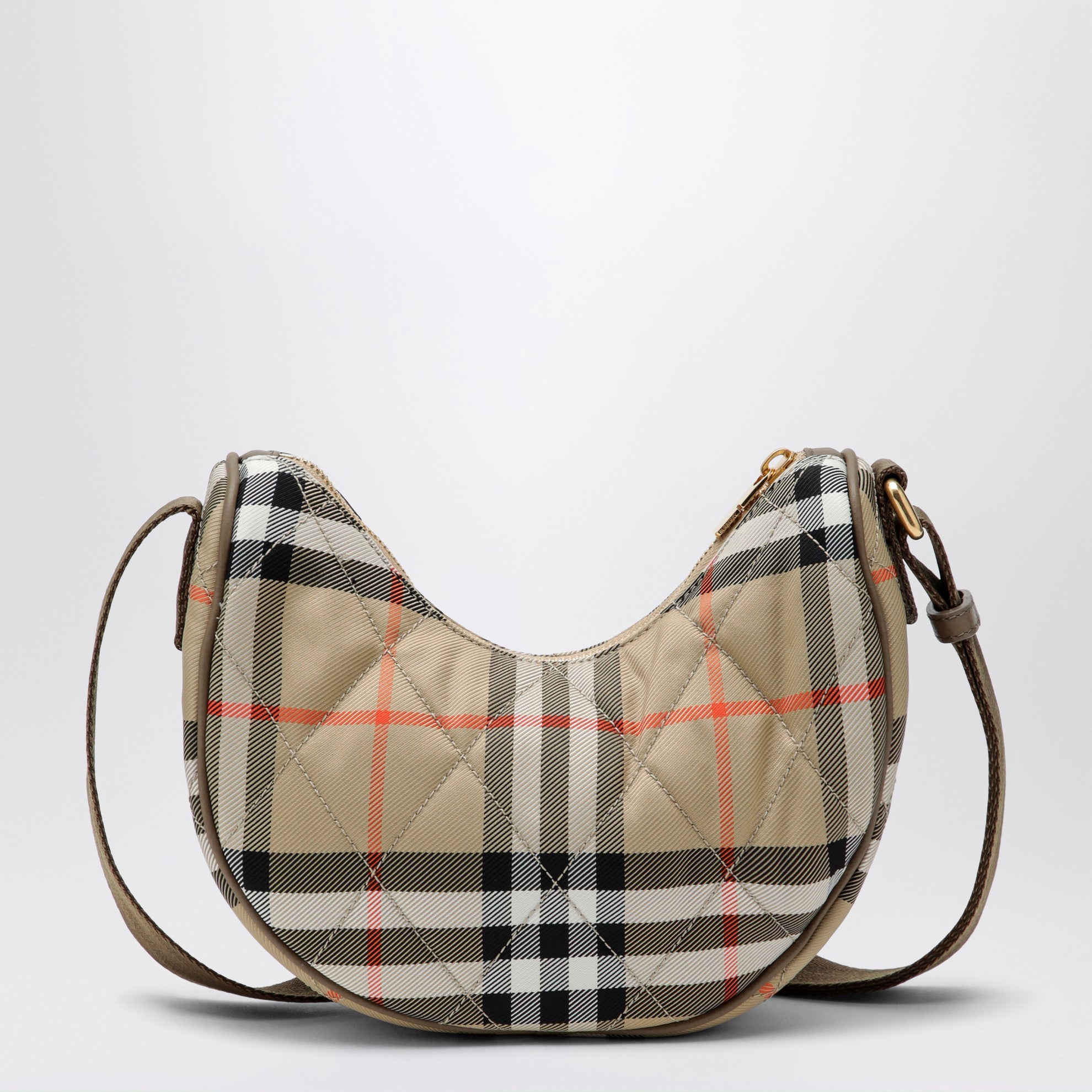 Horseshoe quilted nylon crossbody bag