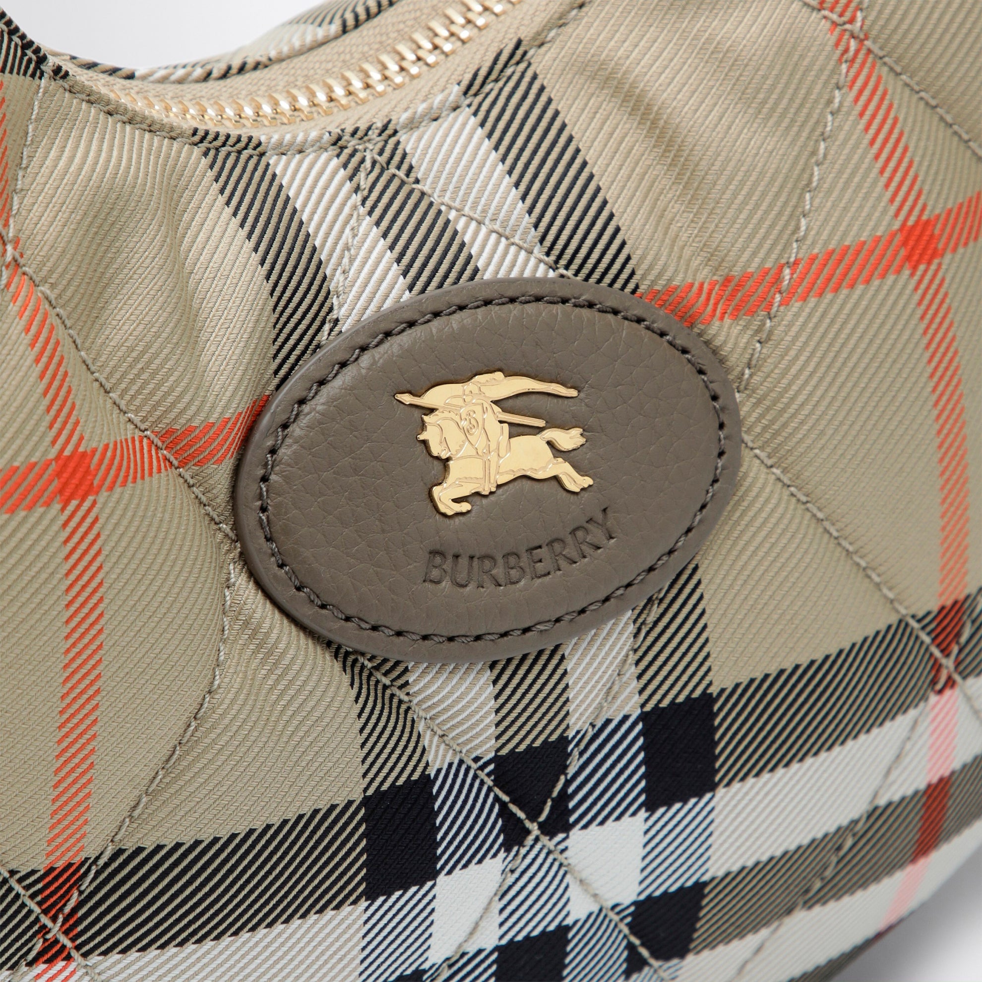 Horseshoe quilted nylon crossbody bag