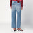 Gerade hellblaue Jeans mit verwaschenem Effekt