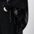 Reversible wool check cape with fringes in black