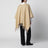 Mantellina reversibile in lana check beige sabbia