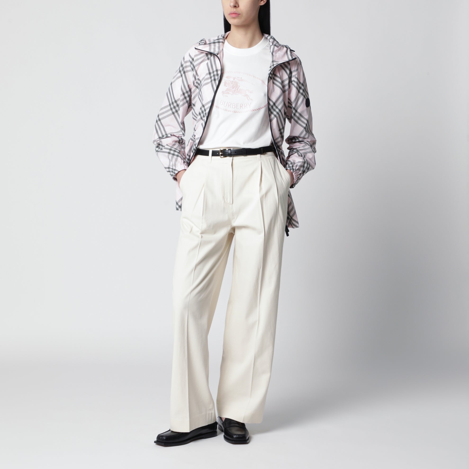 Veste Whitstable rose clair à motif Check