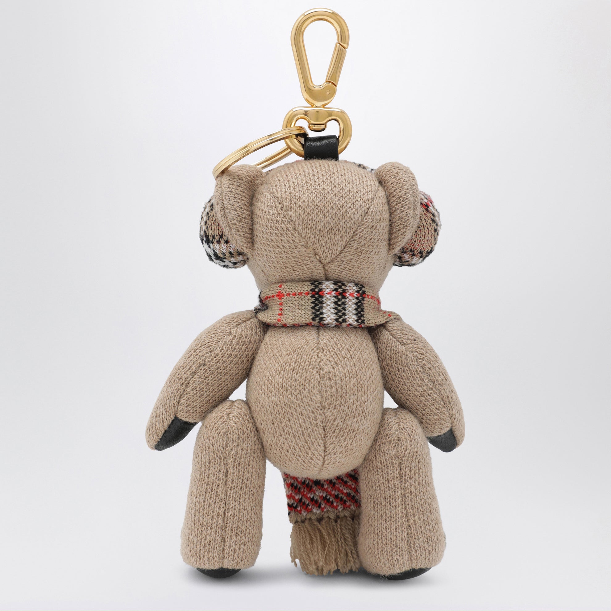Teddybär-Charm Thomas aus Wolle/Kaschmir in Sand