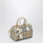 Borsa bowling Mini Check in cotone spalmato beige