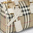 Borsa bowling Mini Check in cotone spalmato beige