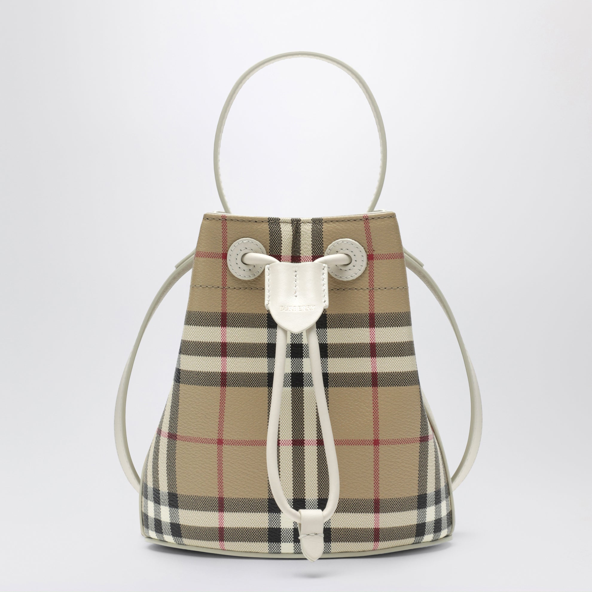 Mini borsa a secchiello motivo Check