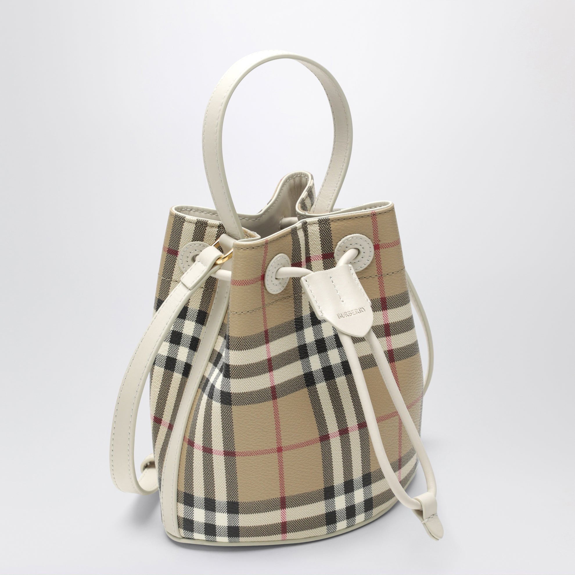 Mini borsa a secchiello motivo Check