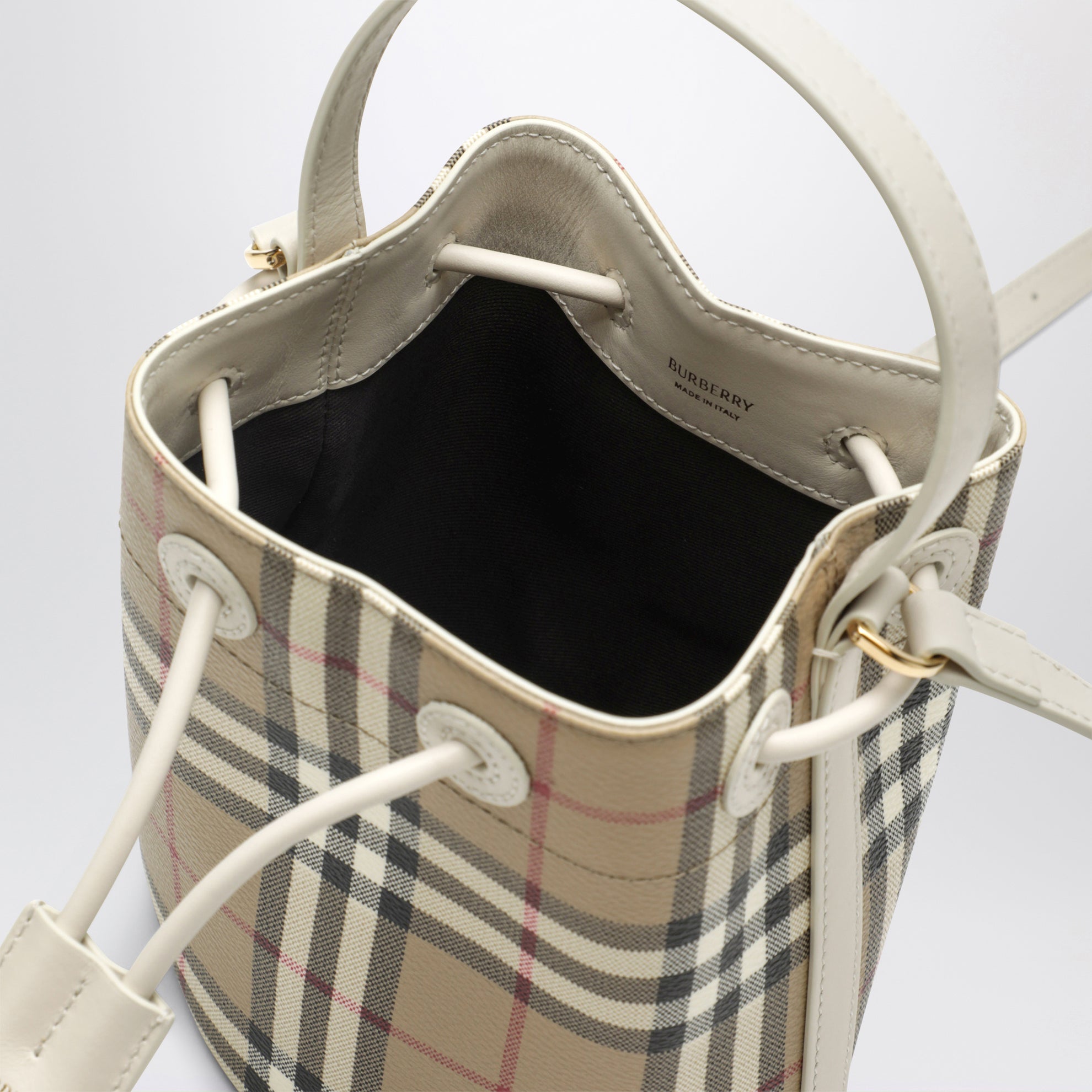 Mini borsa a secchiello motivo Check