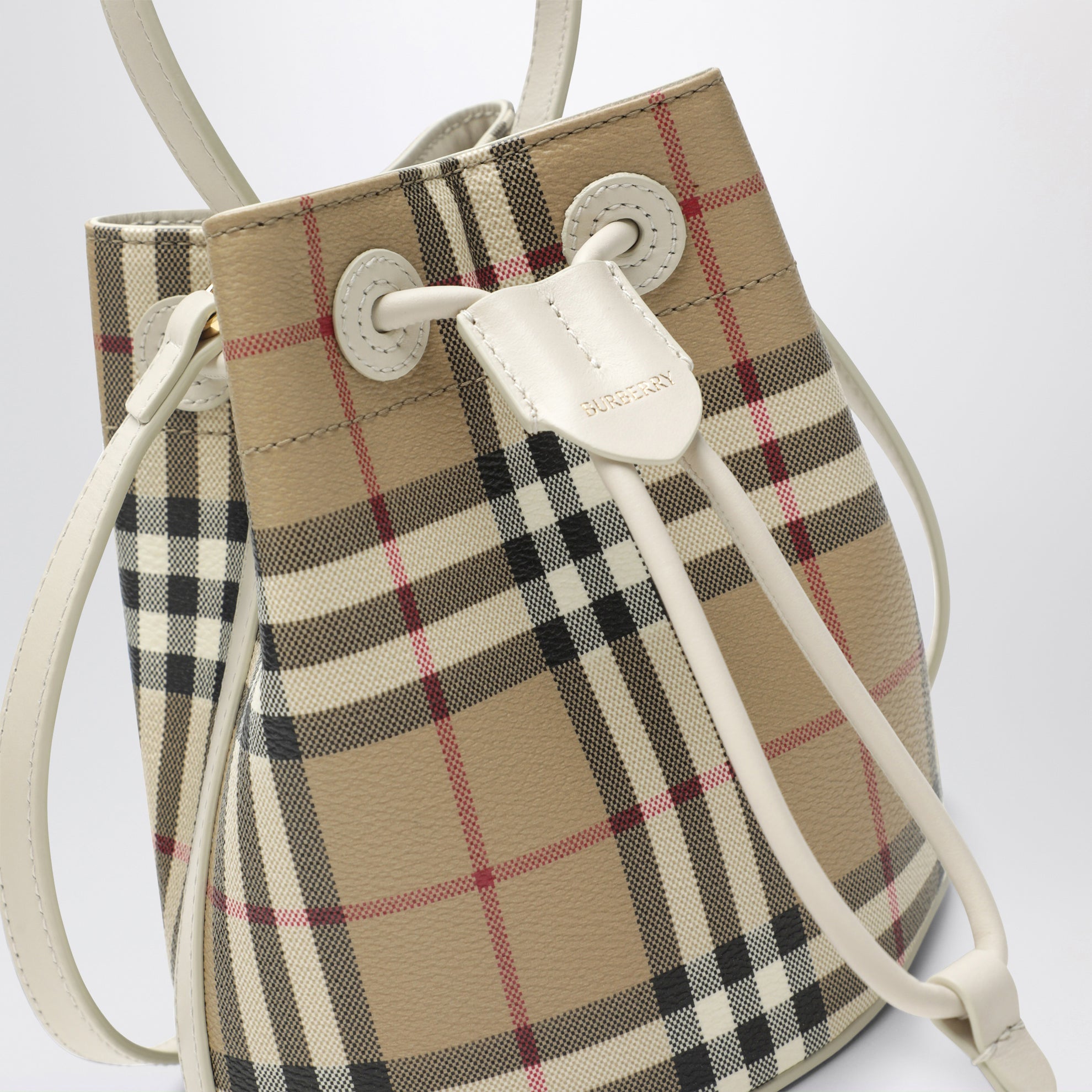 Mini borsa a secchiello motivo Check