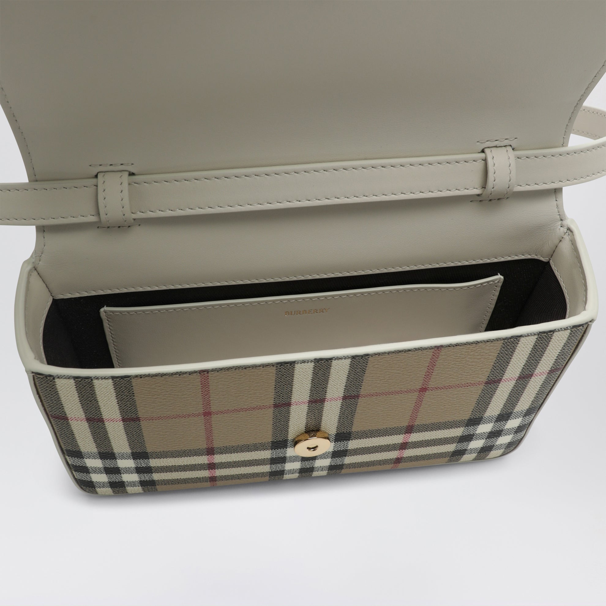 Borsa Hampshire bianca con motivo Check