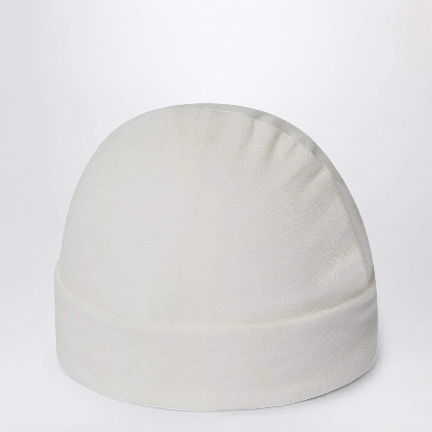 White cap with logo print