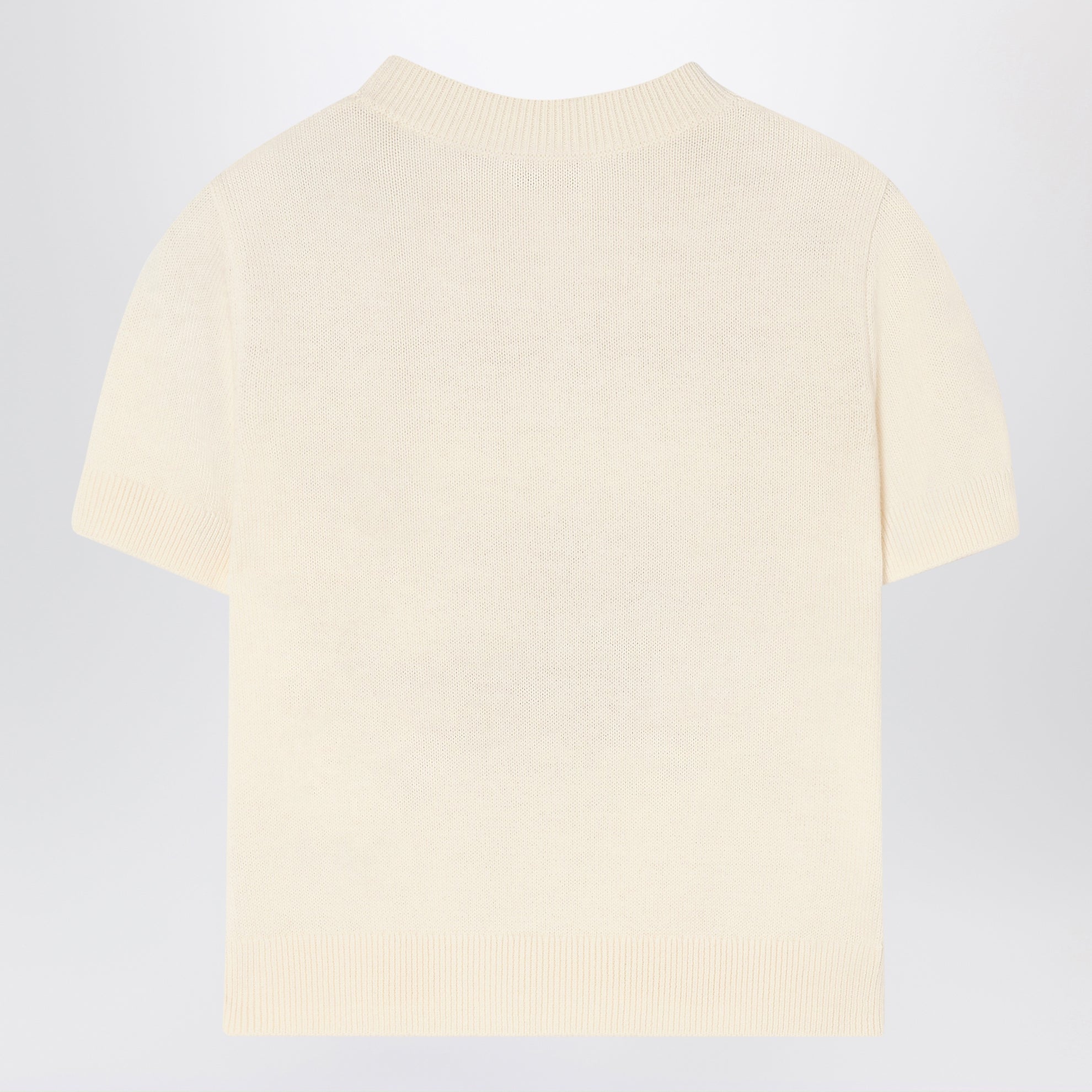 Ivory knit top with EKD logo
