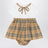 Robe et bloomer en coton avec nœud Check