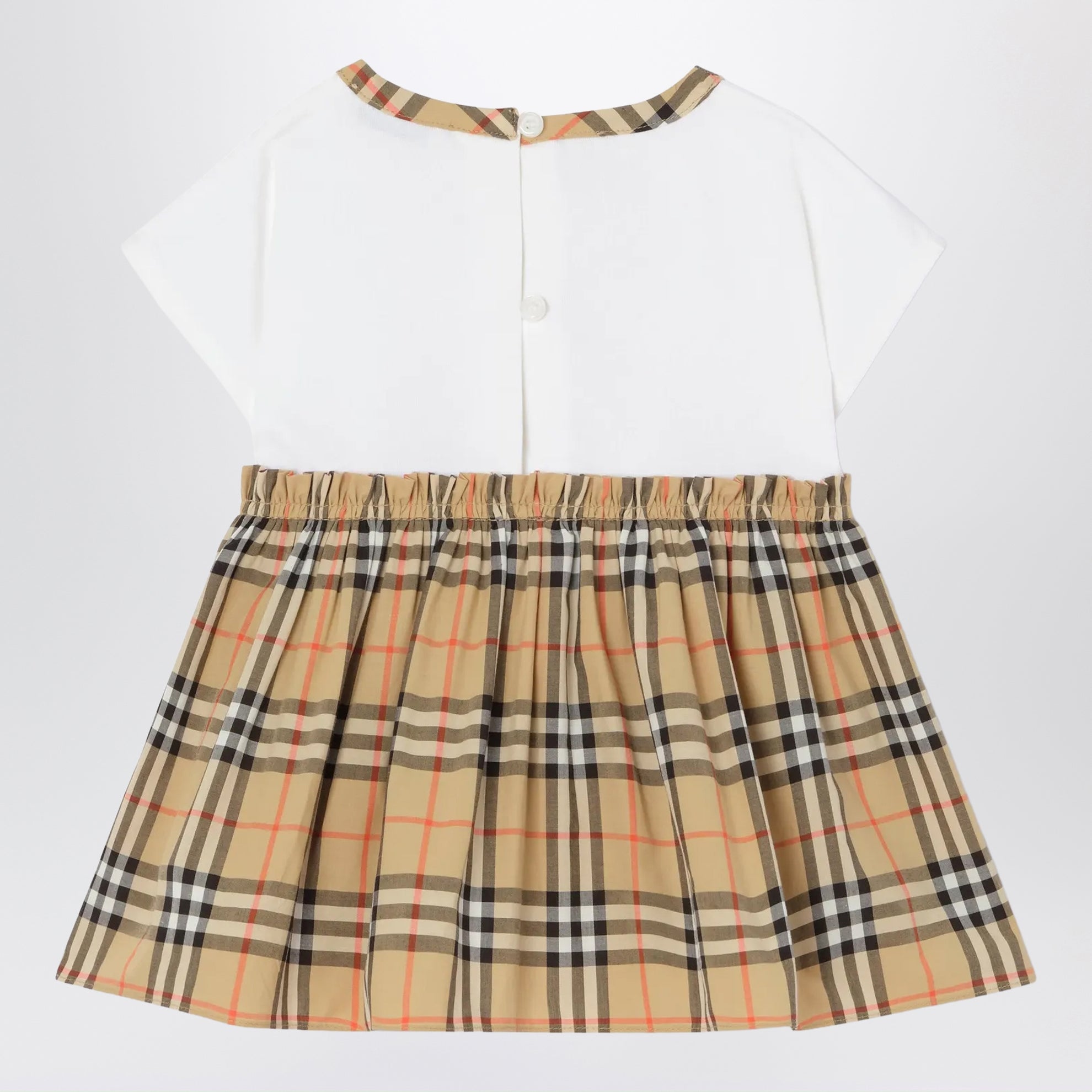 Robe et bloomer en coton avec nœud Check