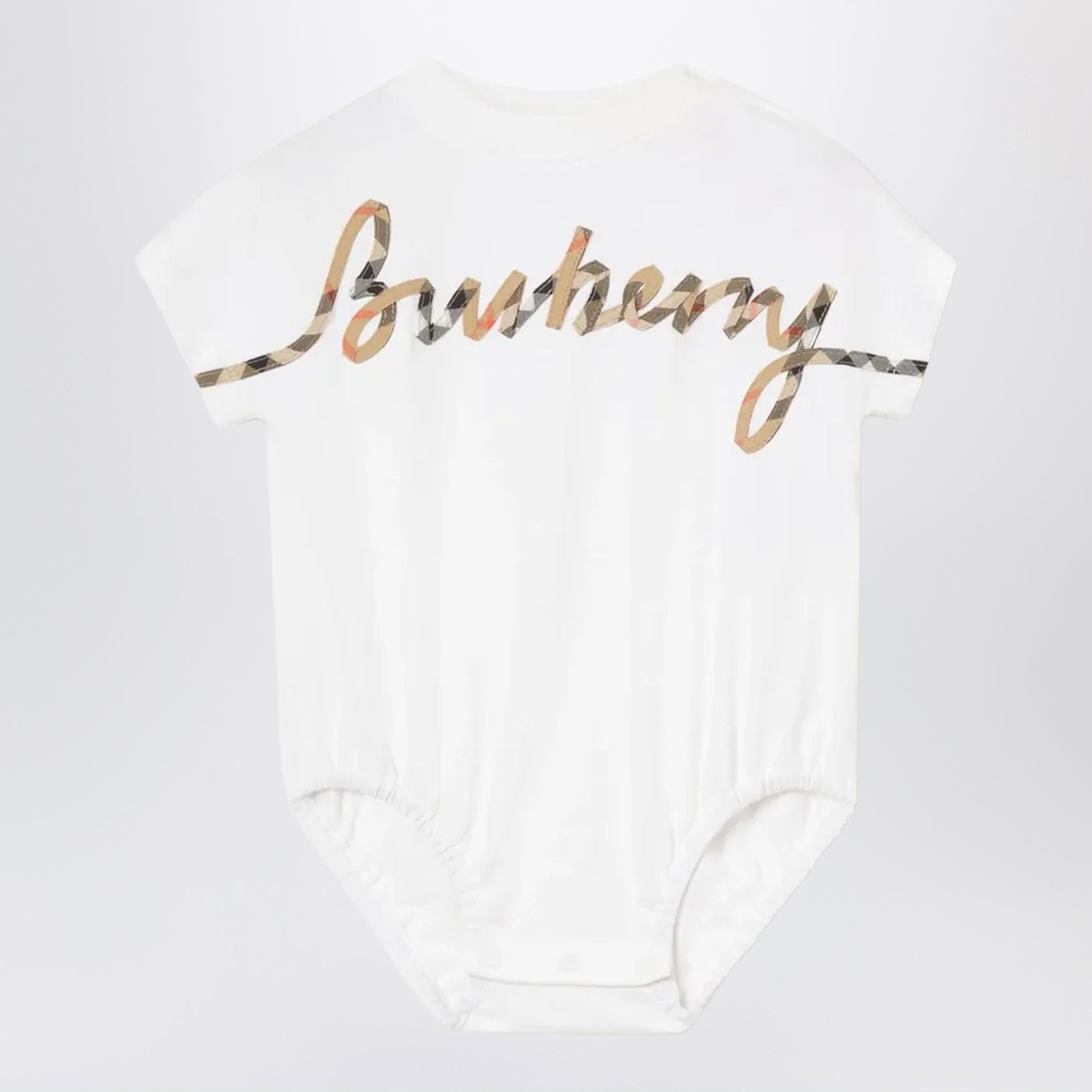 Body en jersey de coton avec logo Check, blanc