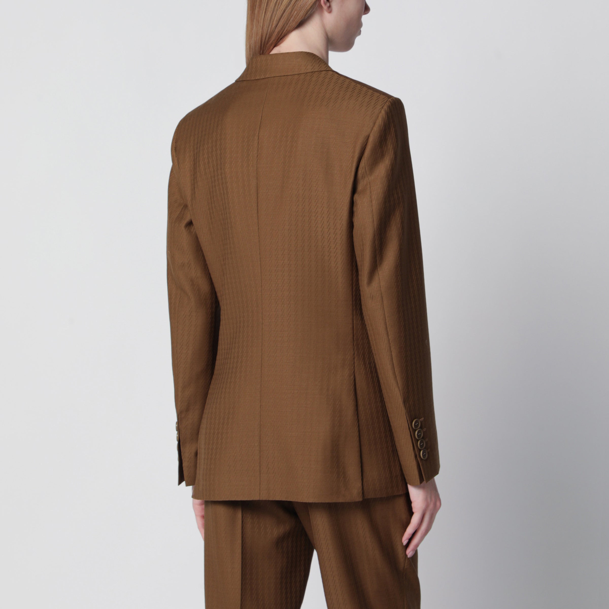 Burberry Tailored single-breasted wool and mohair brown jacket