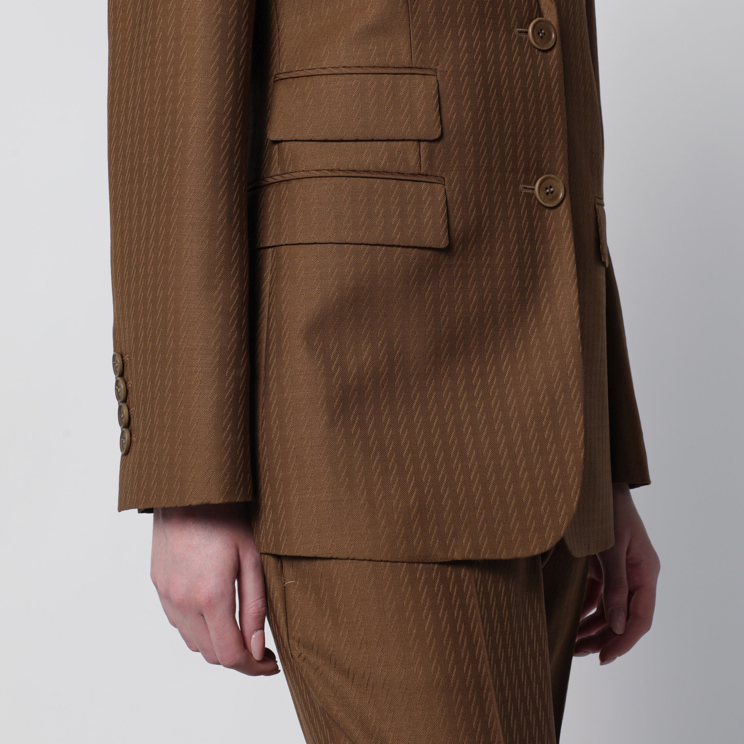 Burberry Tailored single-breasted wool and mohair brown jacket