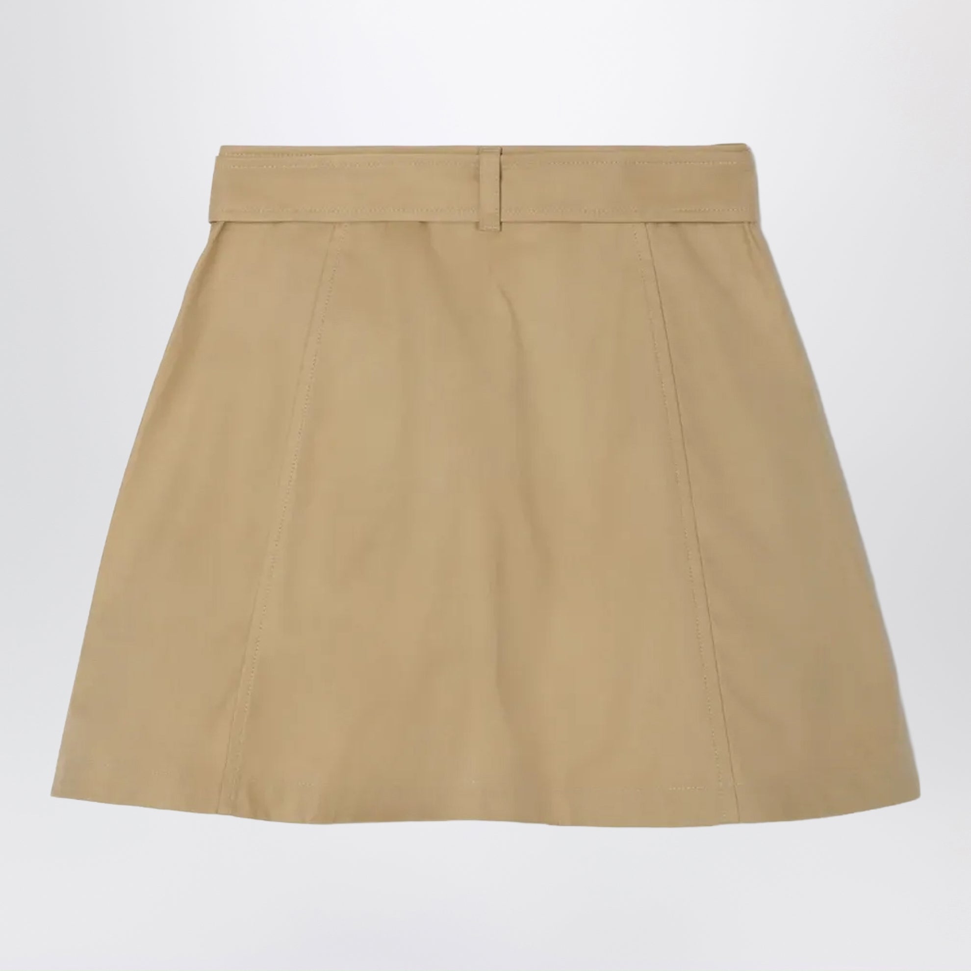 Jupe trench en coton beige sable
