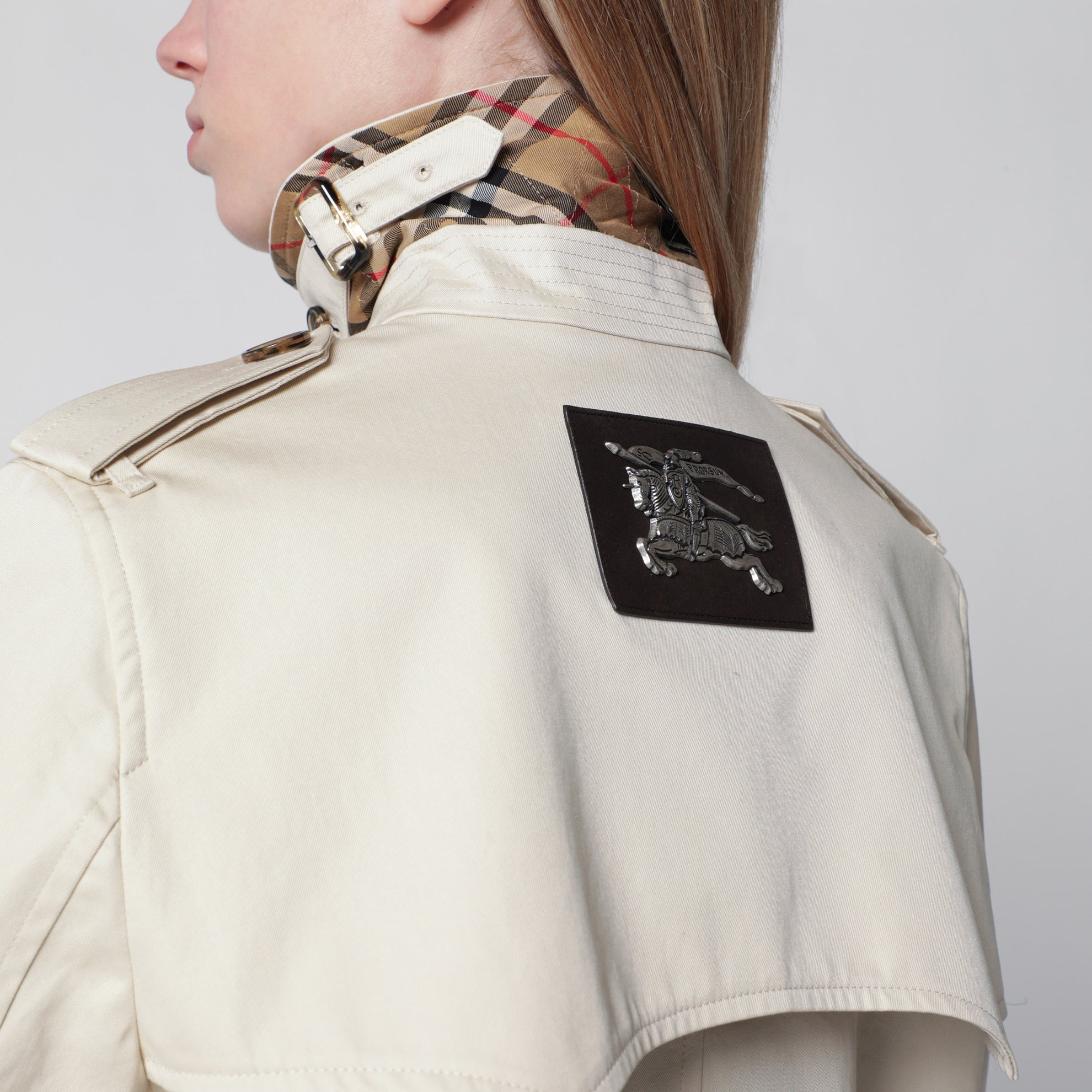 Trench Summerside corto in gabardine di cotone beige