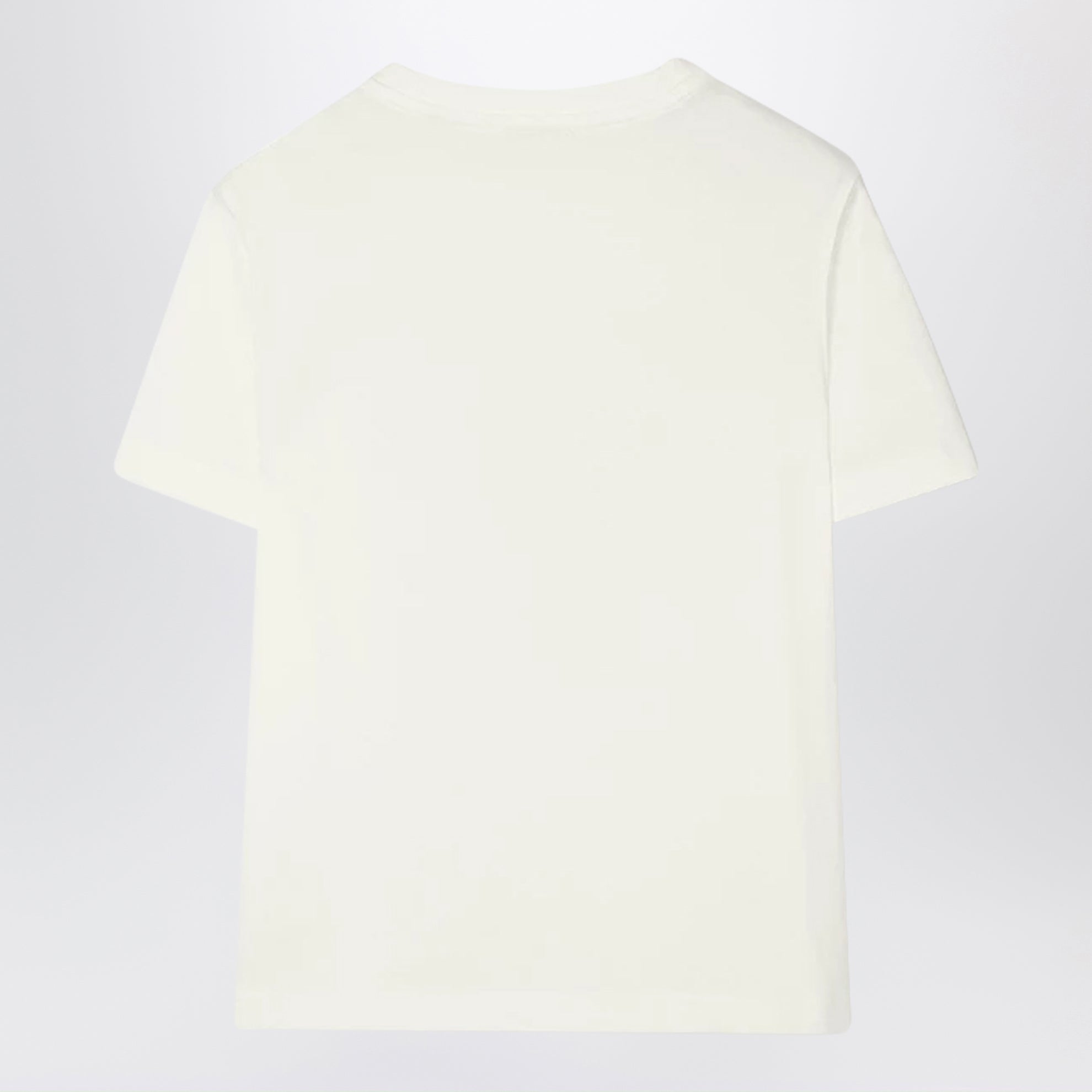 Elfenbeinfarbenes T-Shirt mit Logoprint