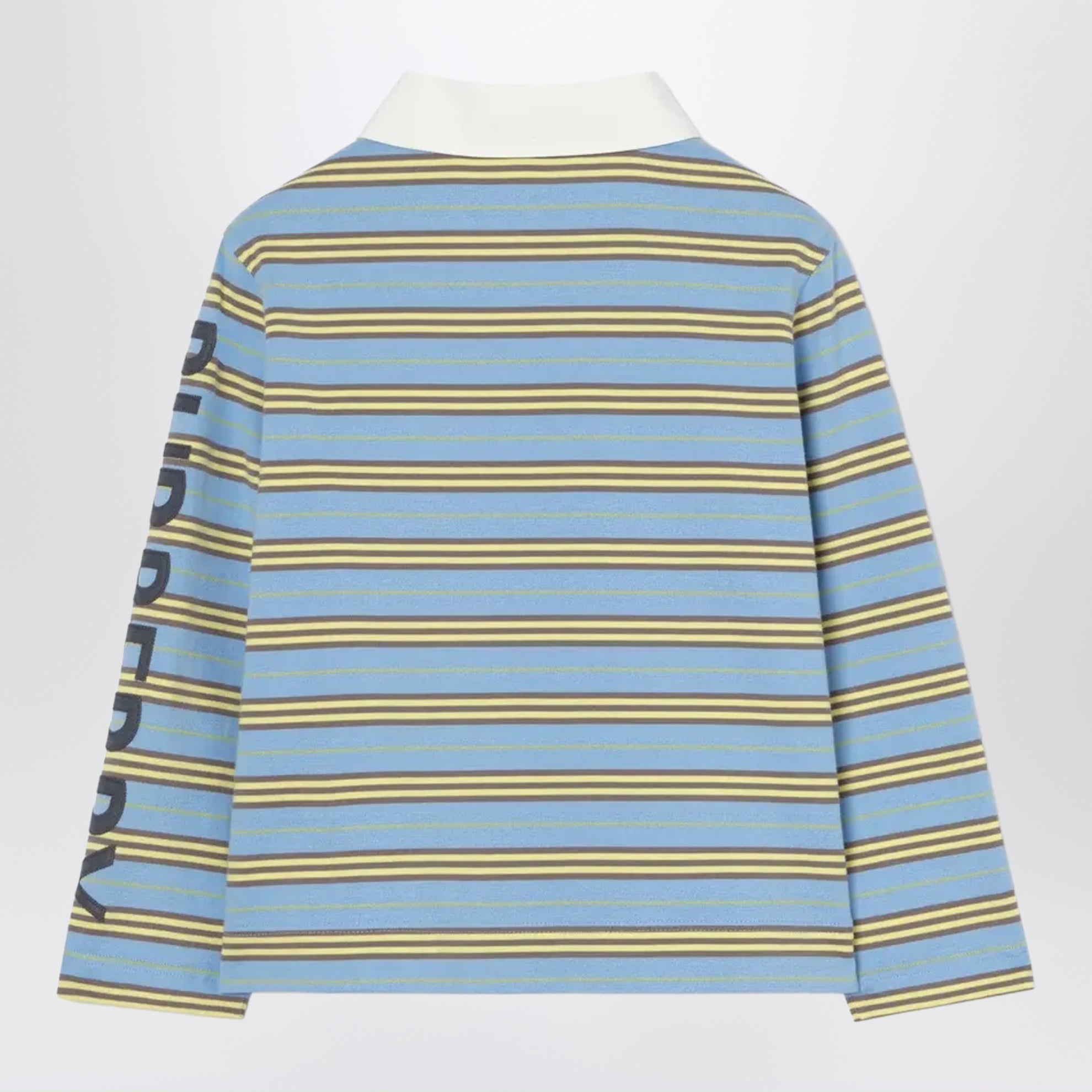 Hellblau gestreiftes Rugbyshirt aus Baumwolle