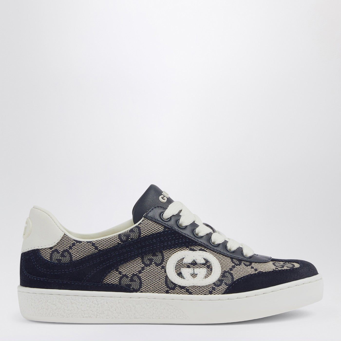 G74 Sneakers in beige and blue GG fabric