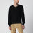 Maglia nera in lana con scollo con motivo Check