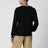 Black wool sweater with Check motif neckline