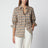 Camicia in cotone beige motivo Check