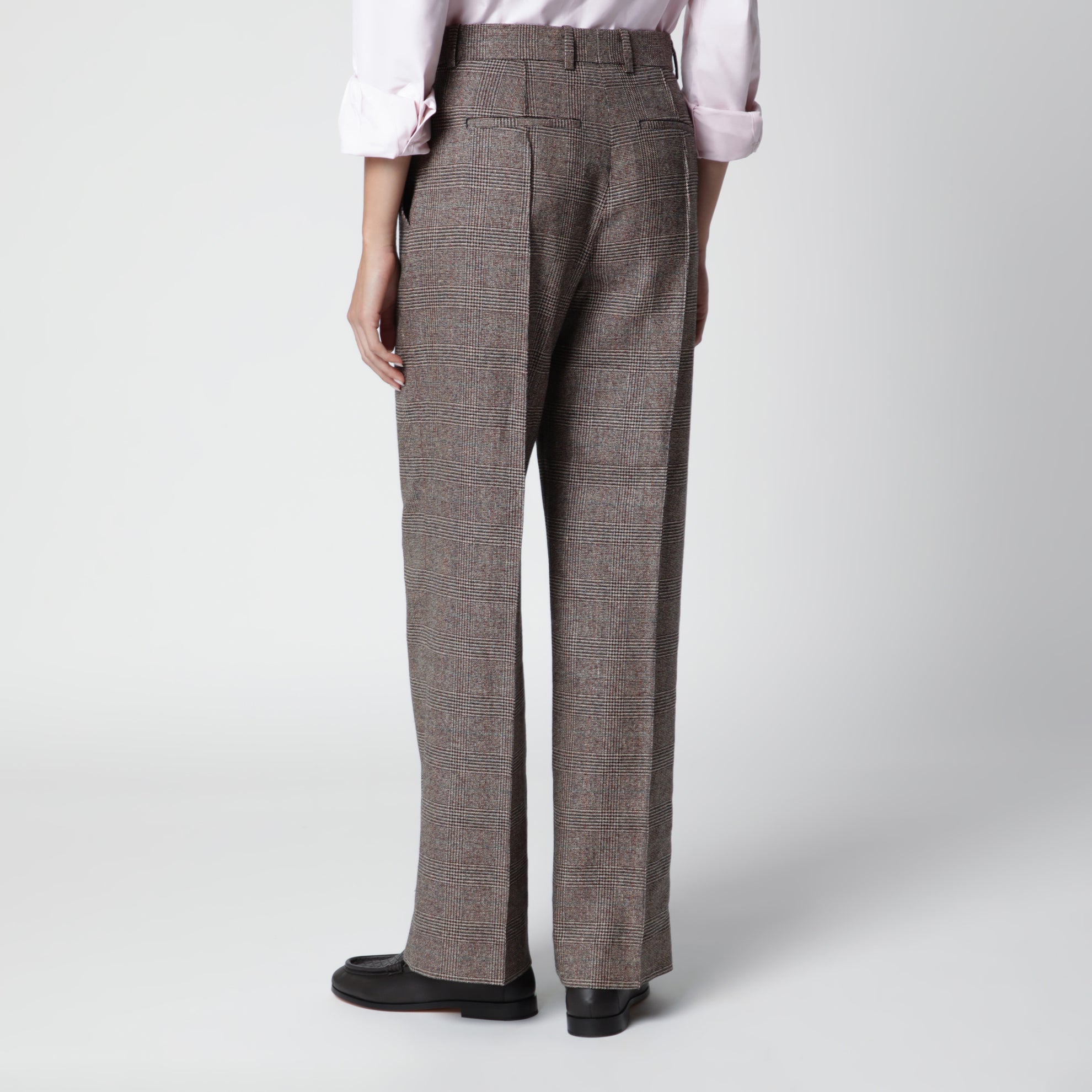 Prince of Wales Wool-Blend Trousers