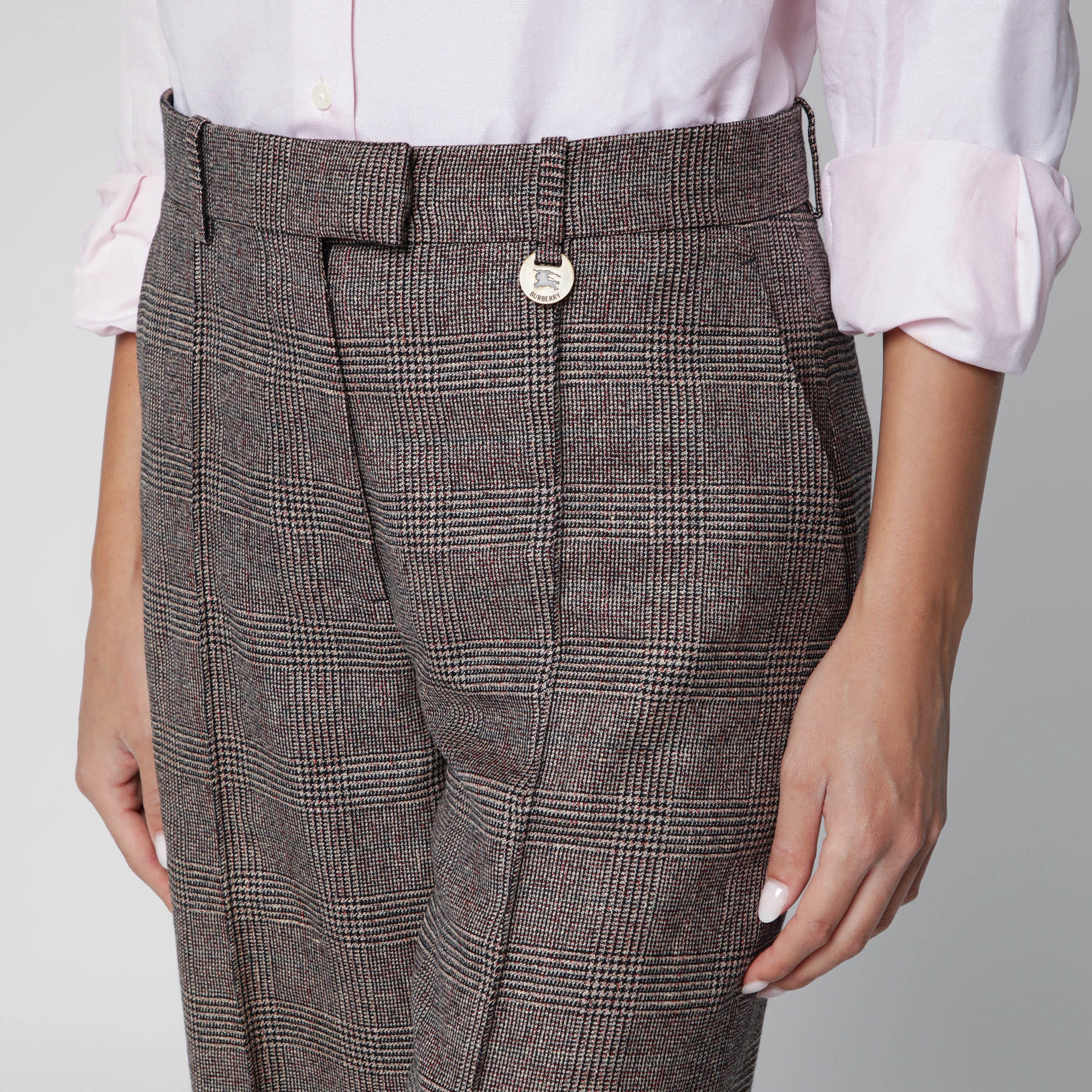 Prince of Wales Wool-Blend Trousers