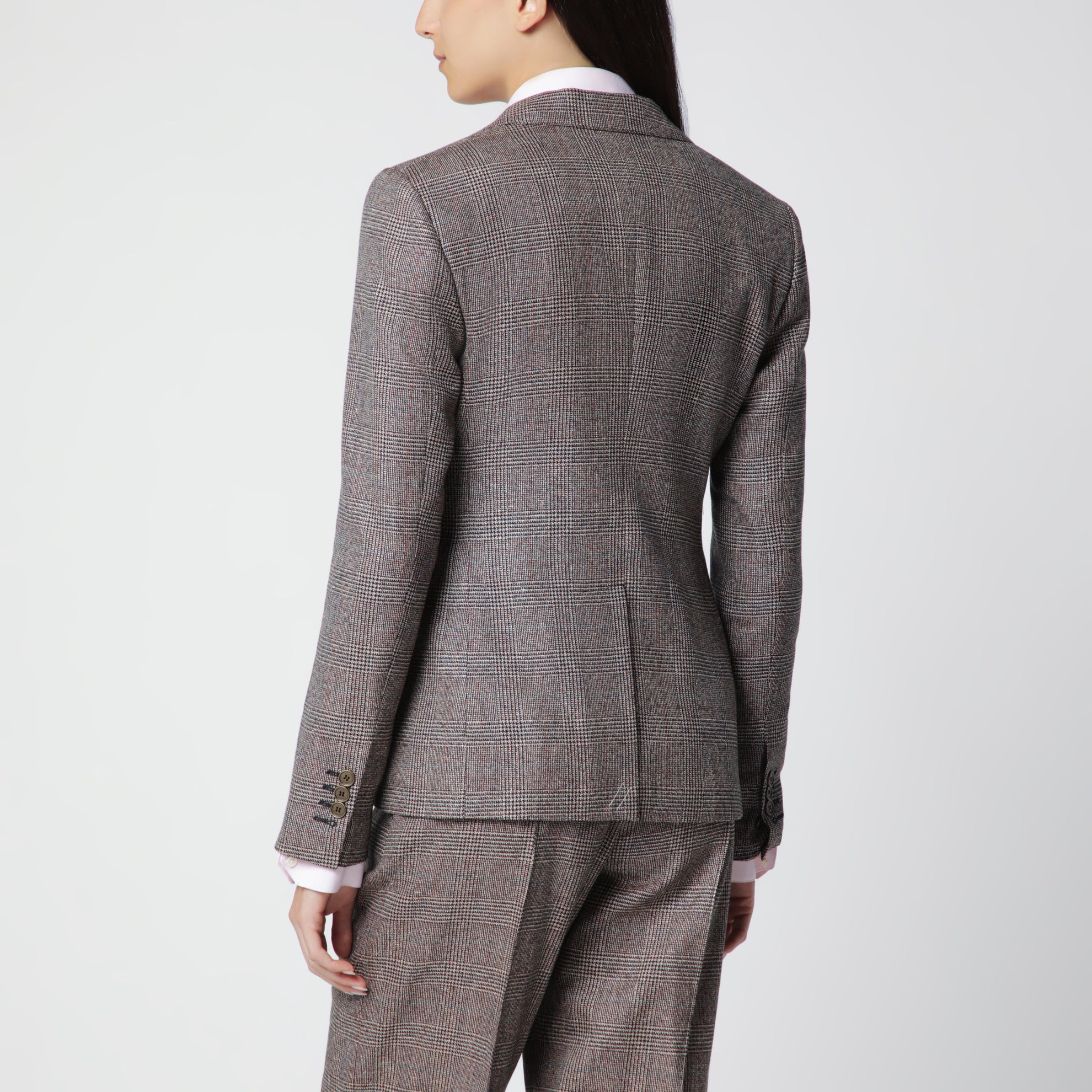 Prince of Wales Wool-Blend Single-Breasted Jacket
