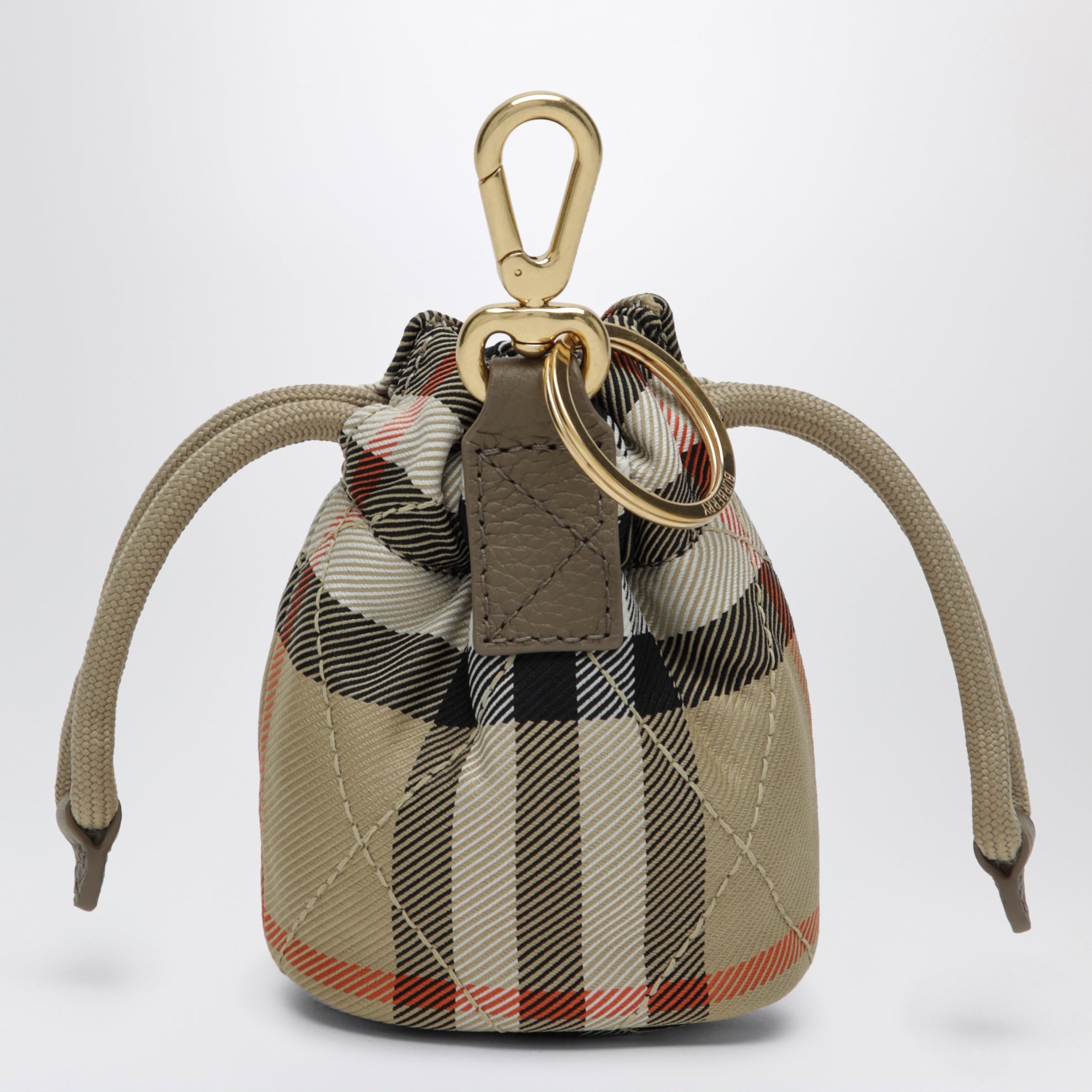 Horseshoe Bag Charm in Sand Check