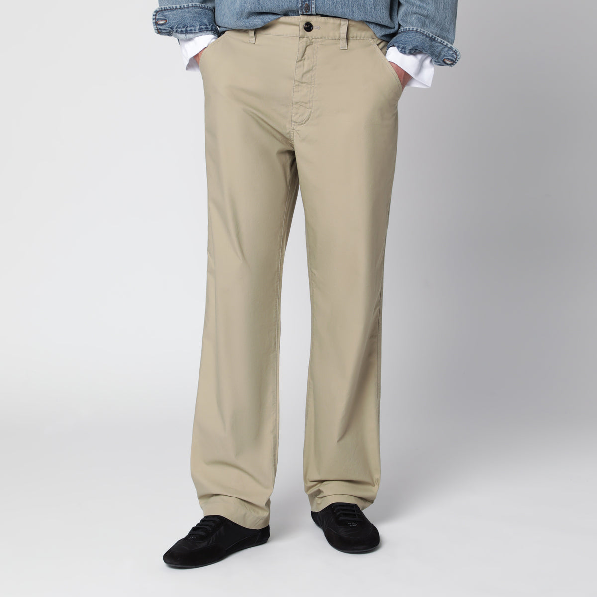 Sand beige trousers in cotton