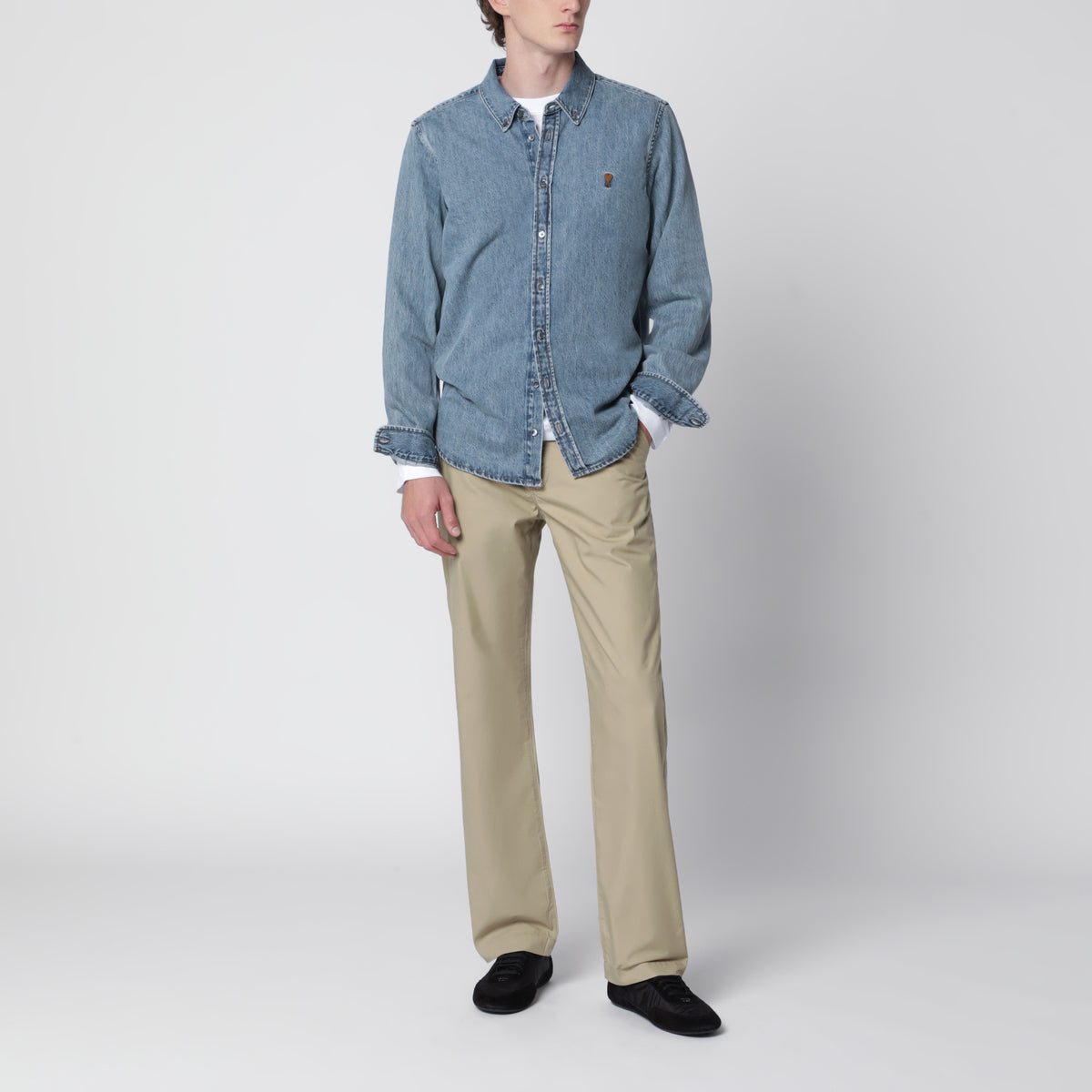 Sand beige trousers in cotton