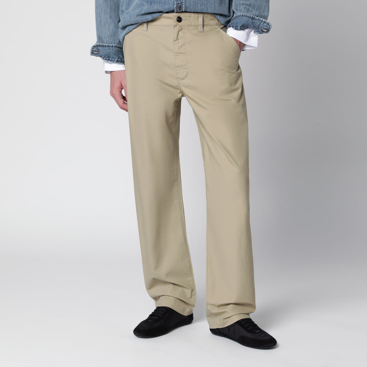 Sand beige trousers in cotton