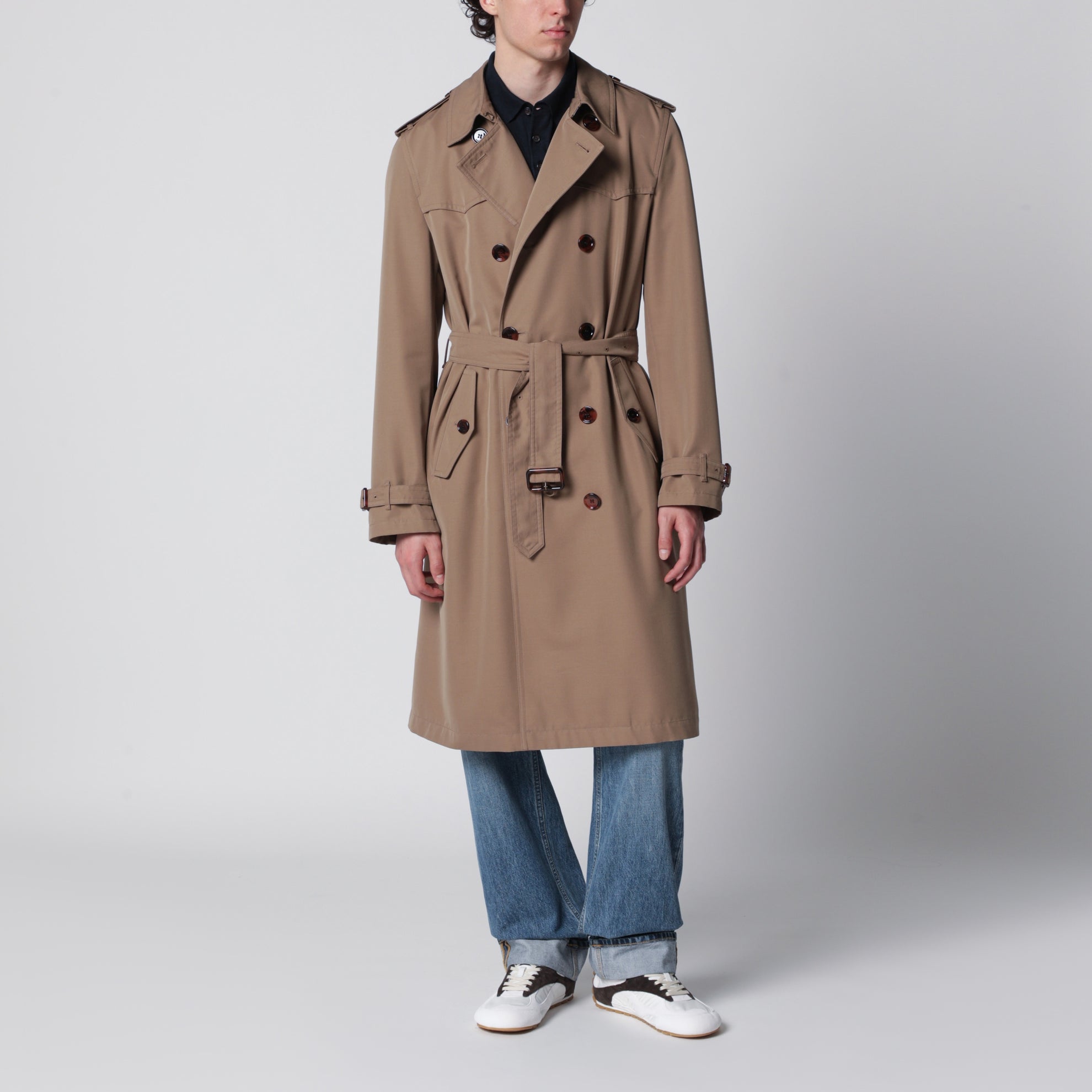 Short Foxfield trench coat in cotton and silk