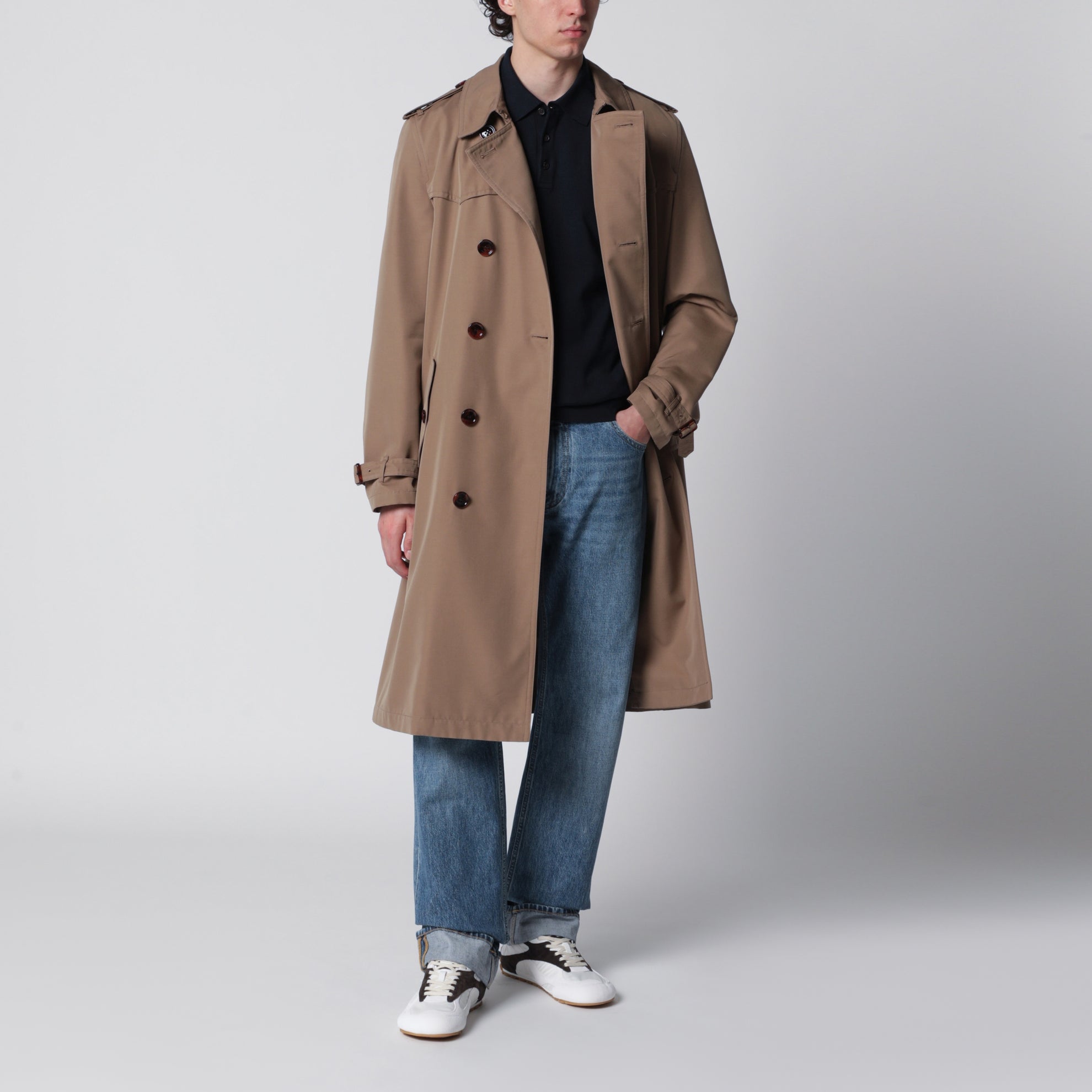 Short Foxfield trench coat in cotton and silk