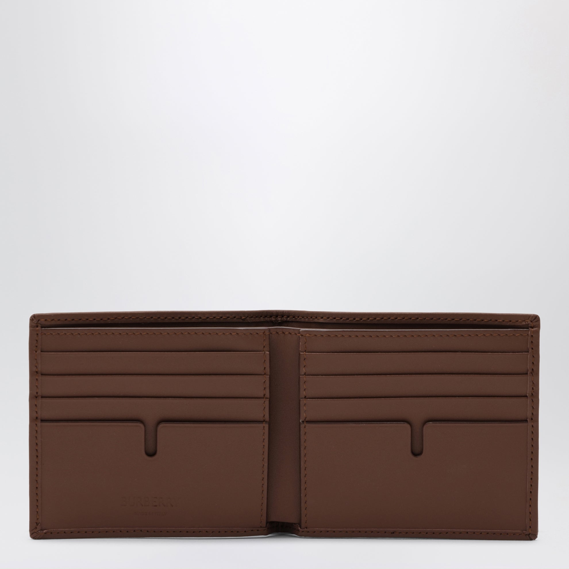 Portefeuille à deux volets beige à motif Check