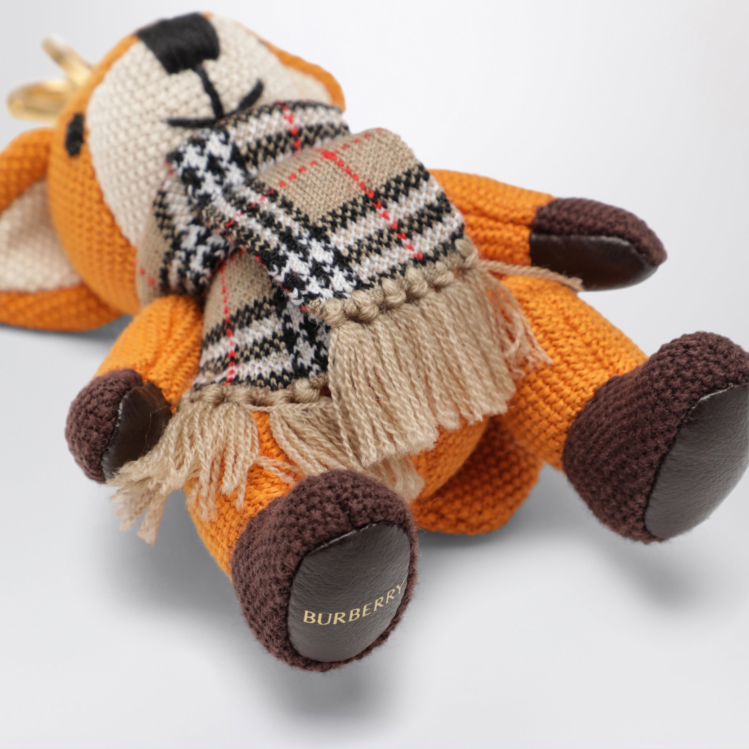 Burberry Orange fox charm in knitted cotton | TheDoubleF